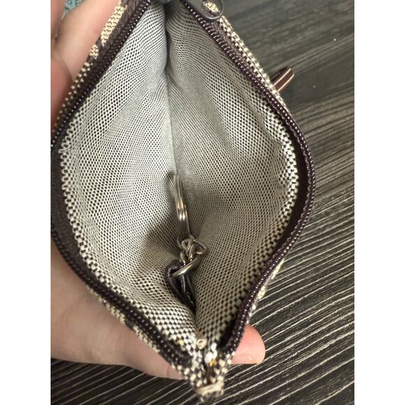 Dooney & Bourke Shielded DB Canvas & Leather Wristlet - Picture 4 of 6